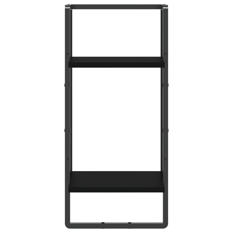 vidaXL Półka ścienna z drążkiem, czarna, 30x25x65 cm