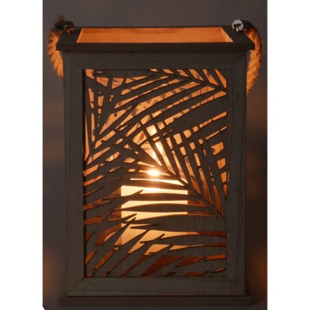 Lanterna Decorativa In Stile Retrò Con Vetro Smerigliato E Manico In Corda - 18x26 Cm - Per Candela, Casa, Giardino