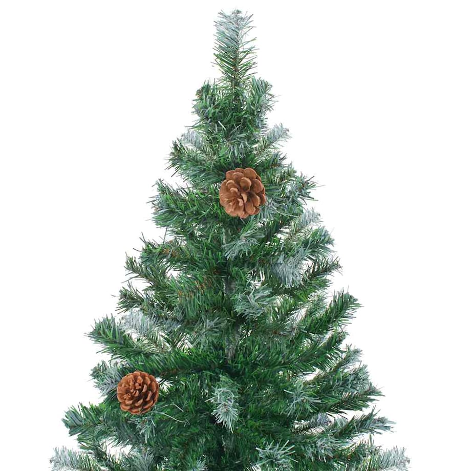 vidaXL Sztuczna choinka z lampkami, bombkami i szyszkami, 180 cm