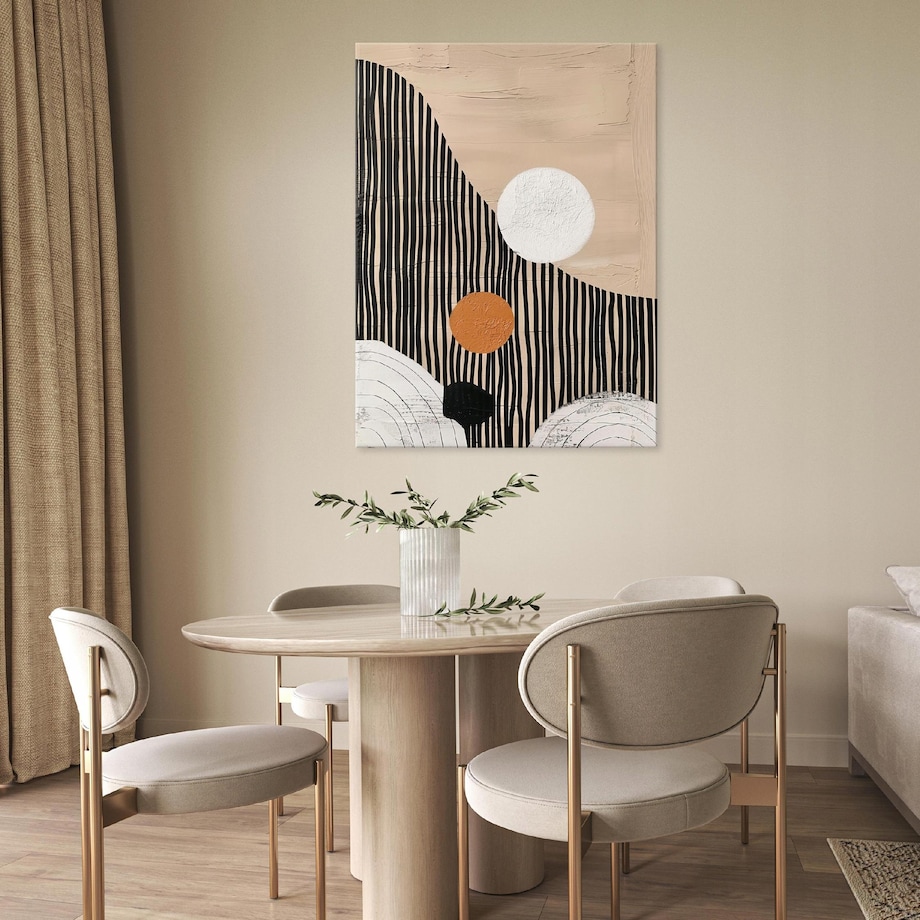 OBRAZ BOHO ABSTRAKCJA BRĄZOWY NA PŁÓTNIE ŚCIANĘ DO SYPIALNI SALONU 100x70