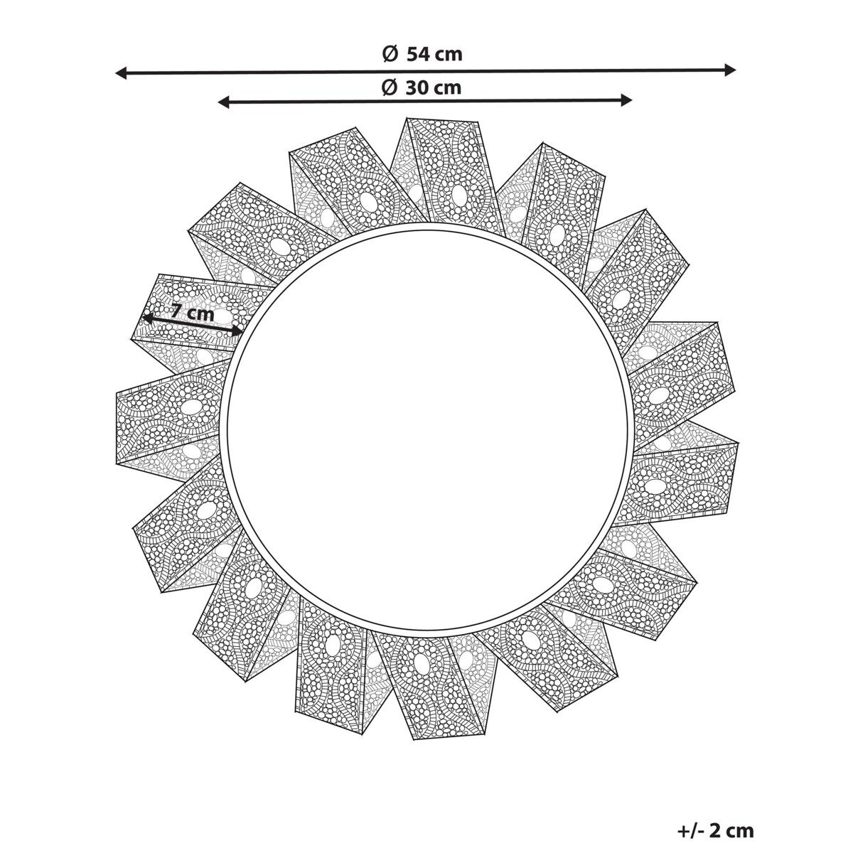 Lustro ścienne ø 54 cm biało-miedziane MANGALORE