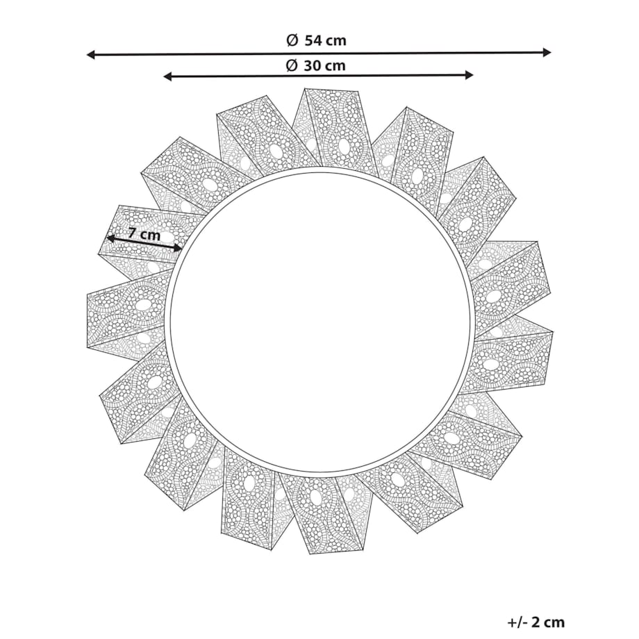 Lustro ścienne ø 54 cm biało-miedziane MANGALORE