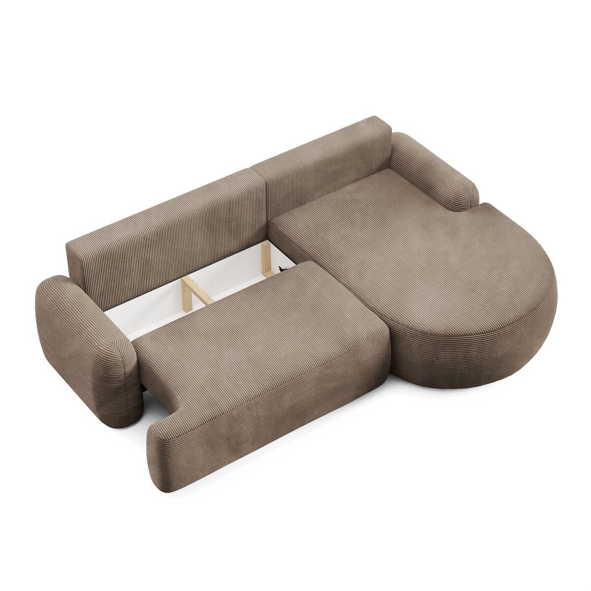 Zaokrąglony narożnik CLEO II z funkcją spania, wersja prawa, Poso 02