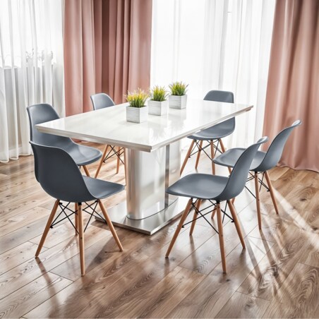 Krzesło skandynawskie wyprofilowane EVA szare