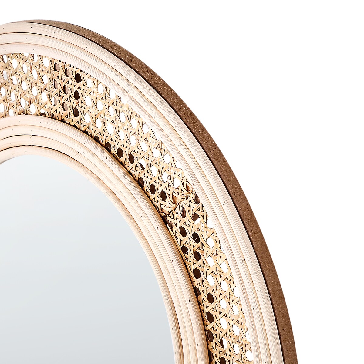Lustro ścienne FRANEY 50 cm 120 cm Rattan Naturalny
