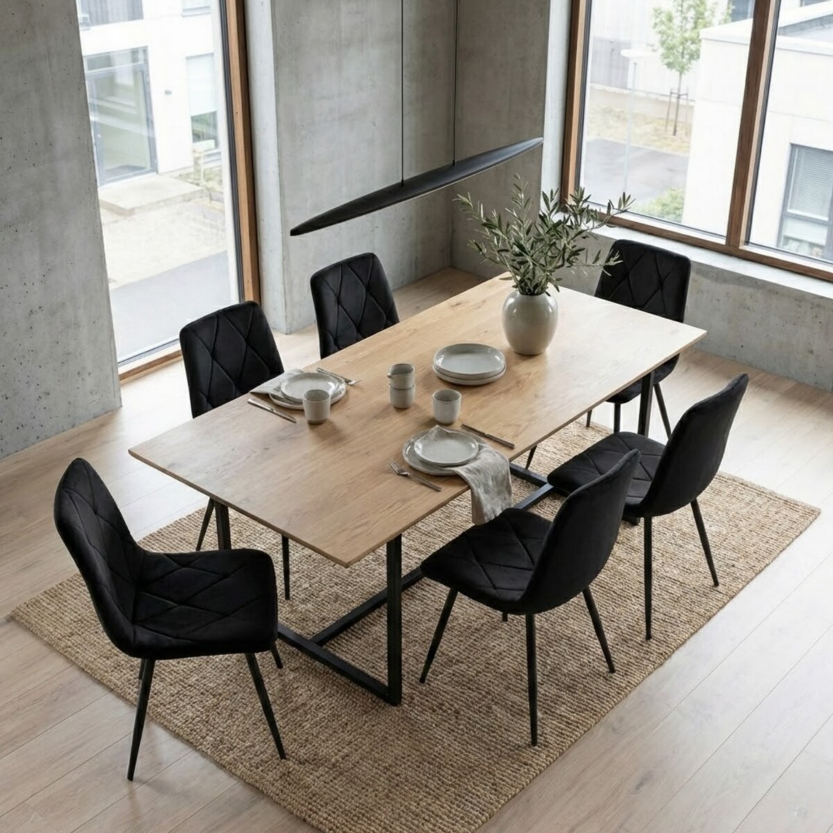 Krzesło tapicerowane welurowe do salonu kuchni jadalni czarne velvet loft