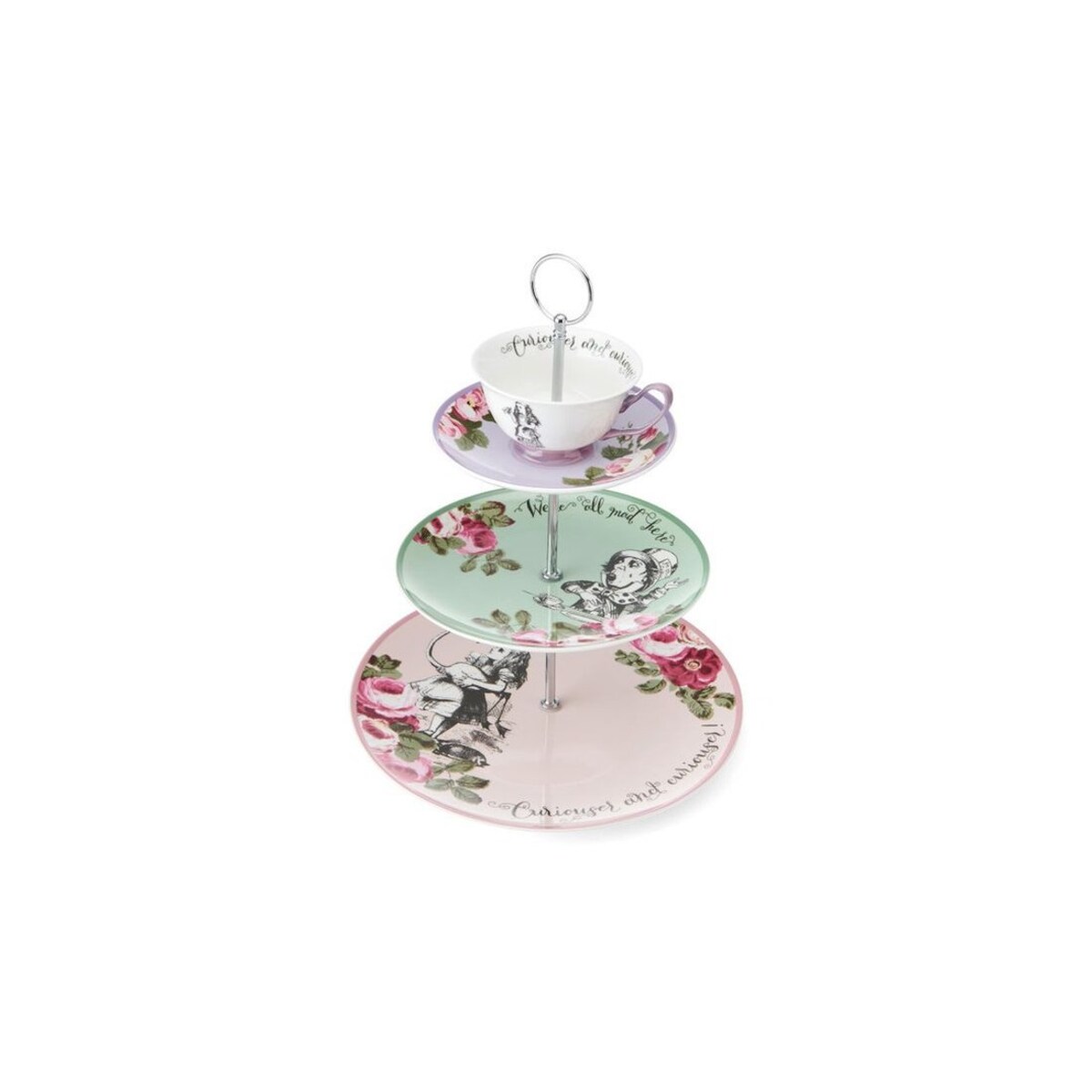 Patera porcelanowa 3-poziomowa Alicja w Krainie Czarów