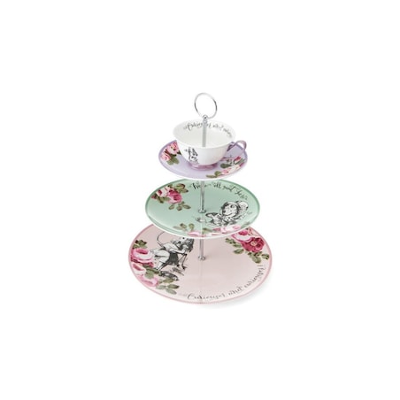 Patera porcelanowa 3-poziomowa Alicja w Krainie Czarów