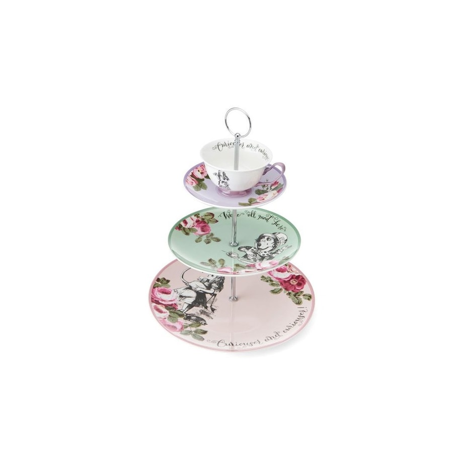 Patera porcelanowa 3-poziomowa Alicja w Krainie Czarów