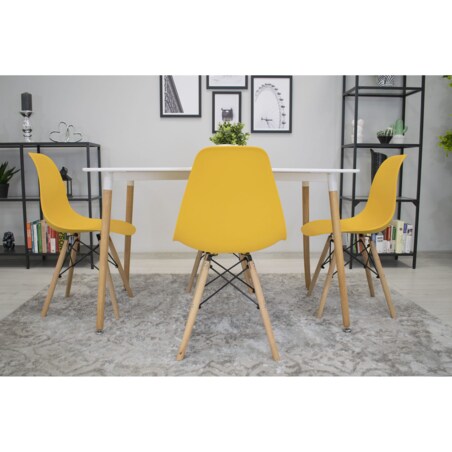Krzesło Do Jadalni Kuchni Salonu Osaka Musztarda / Nogi Naturalne