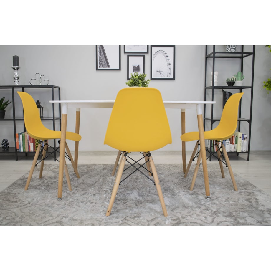Krzesło Do Jadalni Kuchni Salonu Osaka Musztarda / Nogi Naturalne