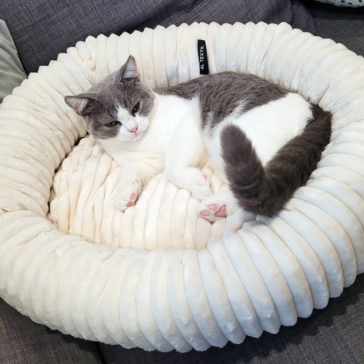 Urocze legowisko dla psa lub kota LUNA, 75x65 cm, Ecru