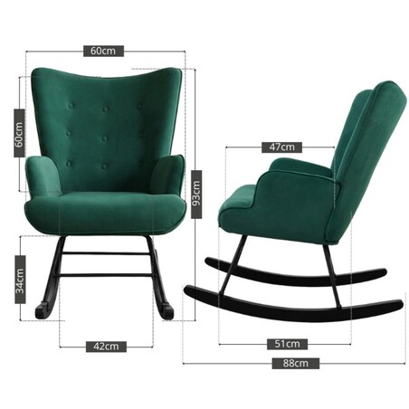Fotel bujany tapicerowany welur wygodny wypoczynkowy uszak salon zielony