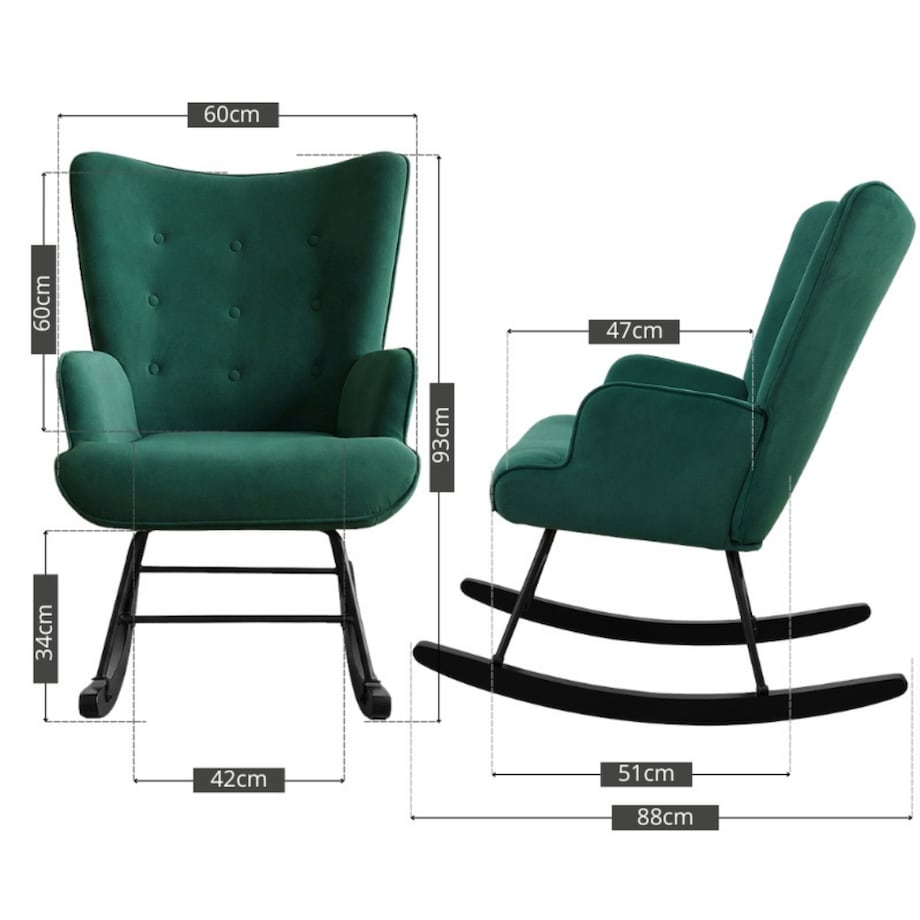 Fotel bujany tapicerowany welur wygodny wypoczynkowy uszak salon zielony