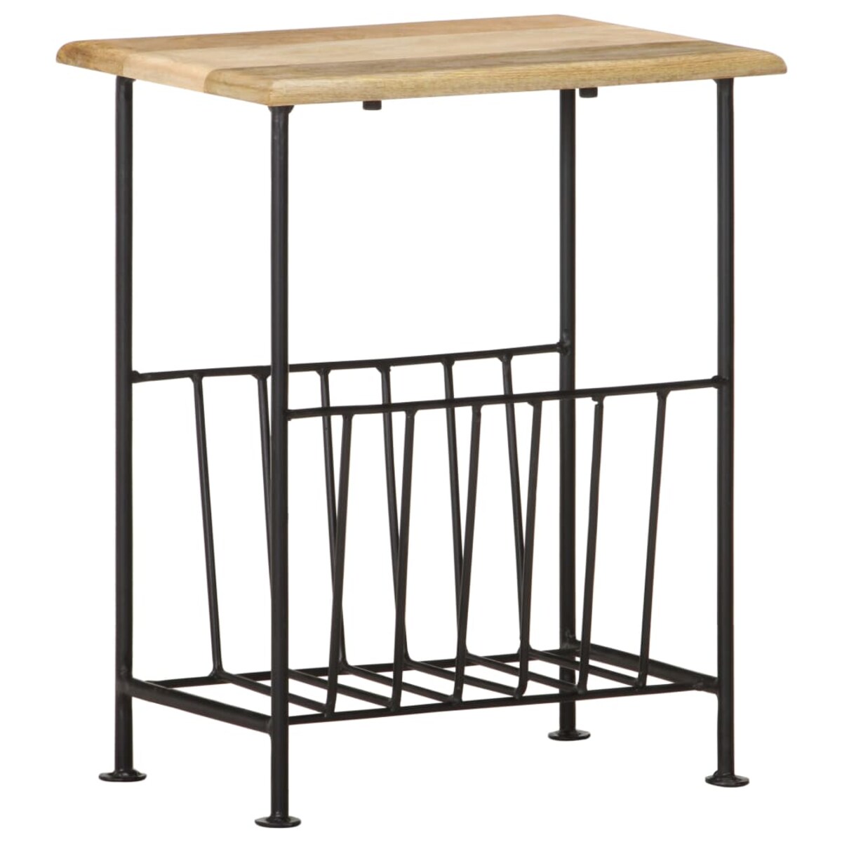 vidaXL Stojak na gazety, 40x30x50 cm, lite drewno mango i stal