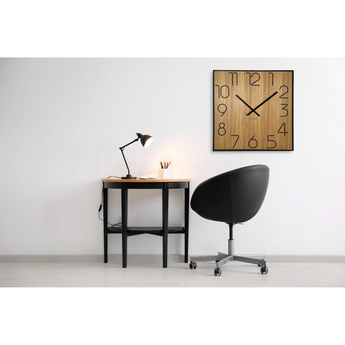 Drewniany zegar ścienny Wood Square 60cm