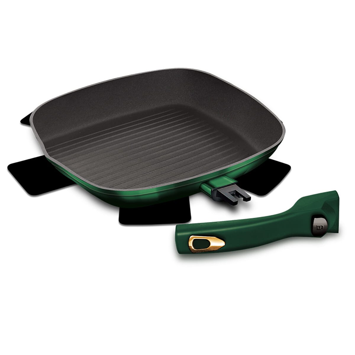Patelnia z powłoką granitową grill z odpinaną rączką 28cm BERLINGER HAUS Emerald