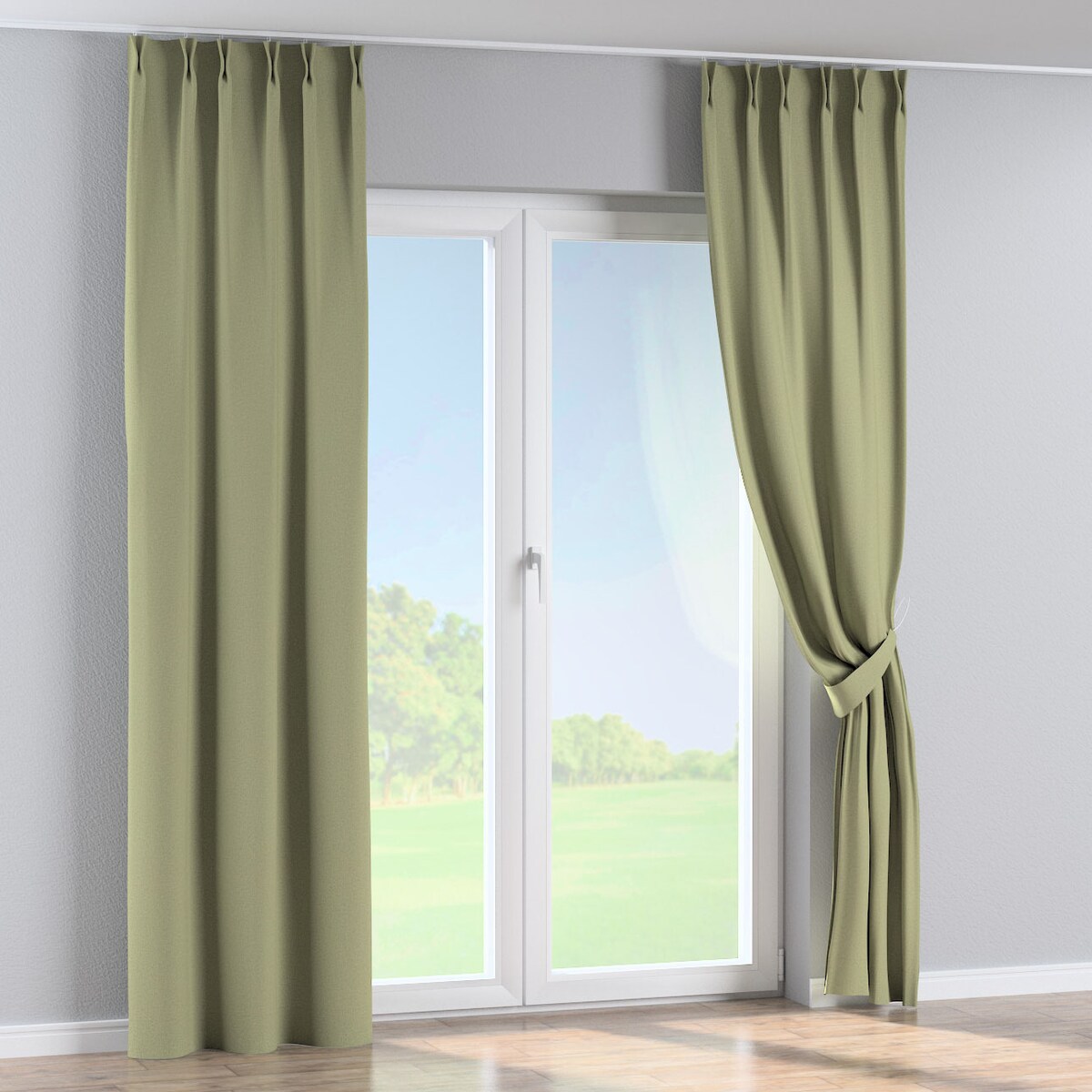 Zasłona na haczykach flex podwójnych 130x260 zielony