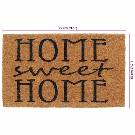 vidaXL Wycieraczka, naturalna, 45x75 cm, włókno kokosowe, tuftowana