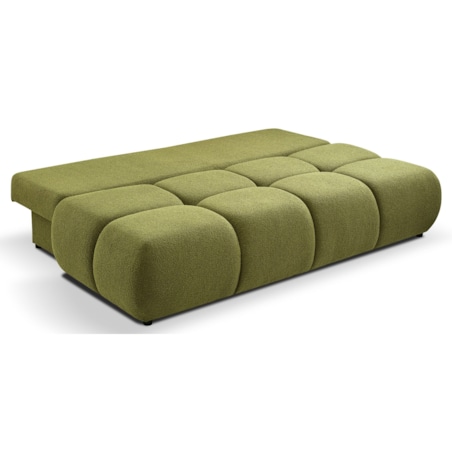 Kanapa trzyosobowa MILA rozkładana bez boczków obita tkaniną boucle zielona