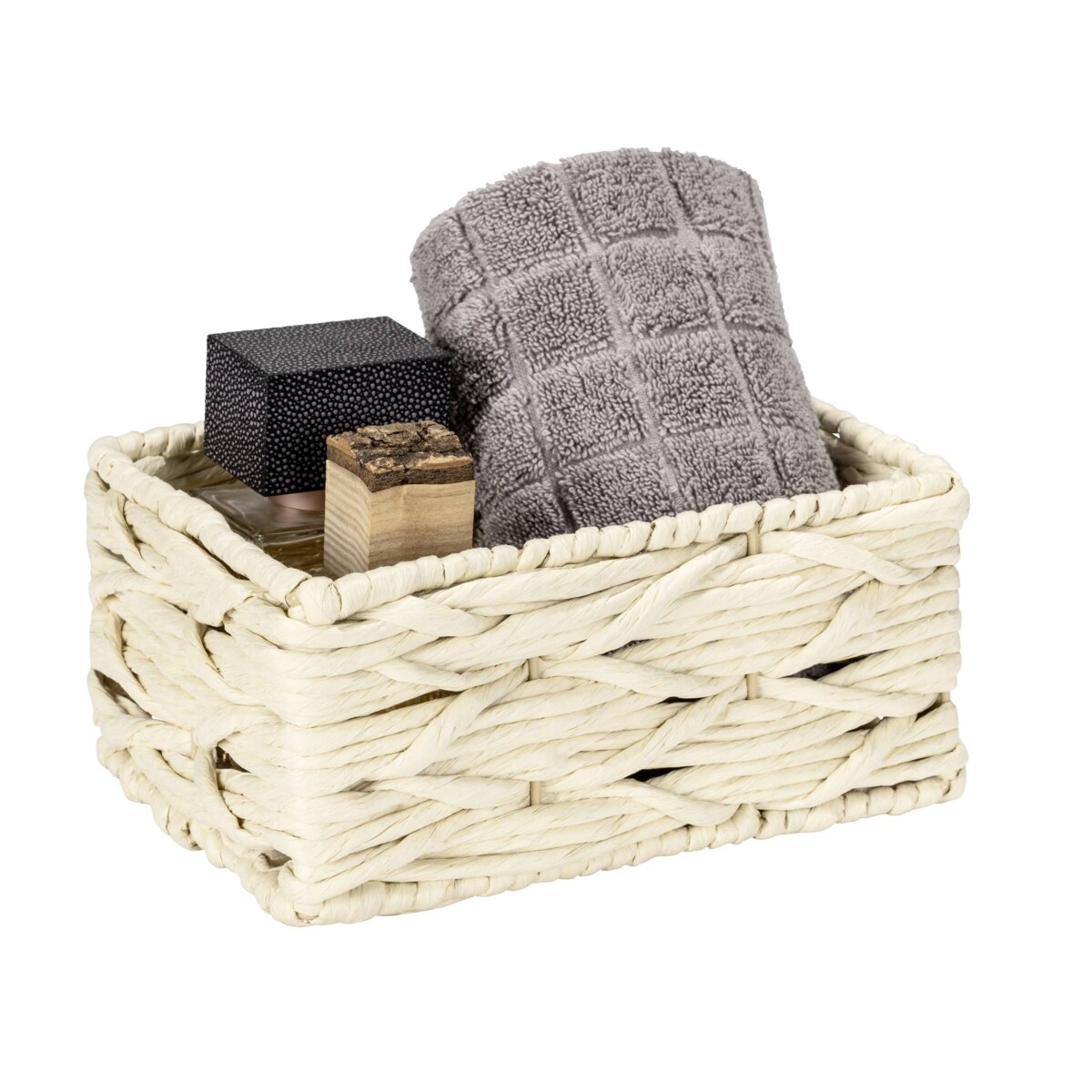 Kosz do przechowywania z papierowej wikliny, 19 x 9 x 14 cm, Vabriano, WENKO