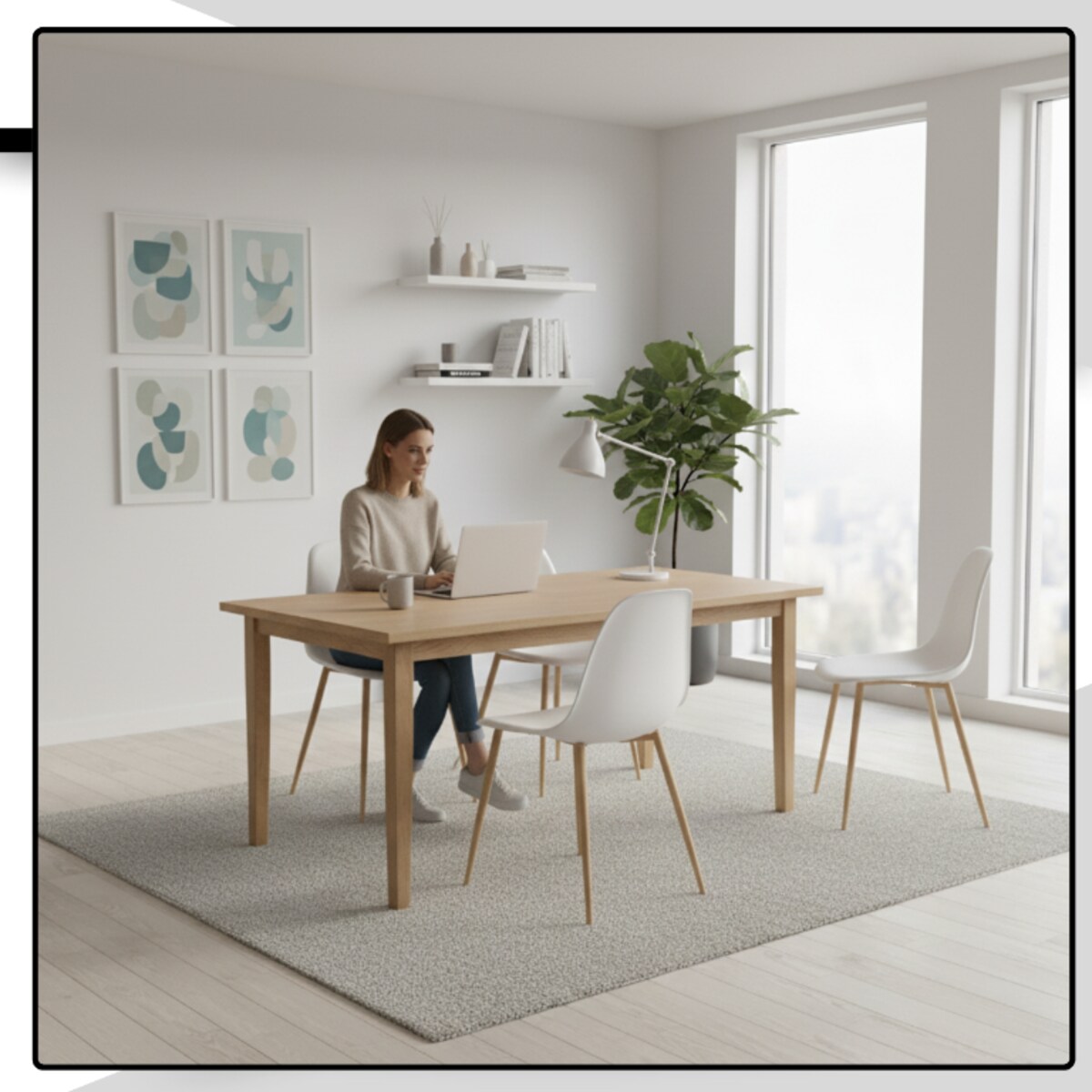 Krzesło plastikowe białe jasne nogi