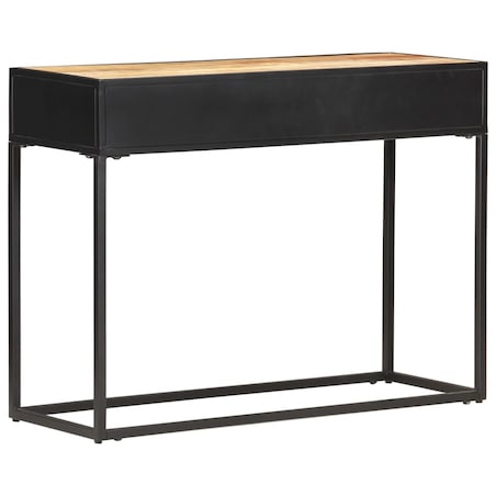 vidaXL Stolik konsolowy, 100x35x75 cm, surowe drewno mango i trzcina