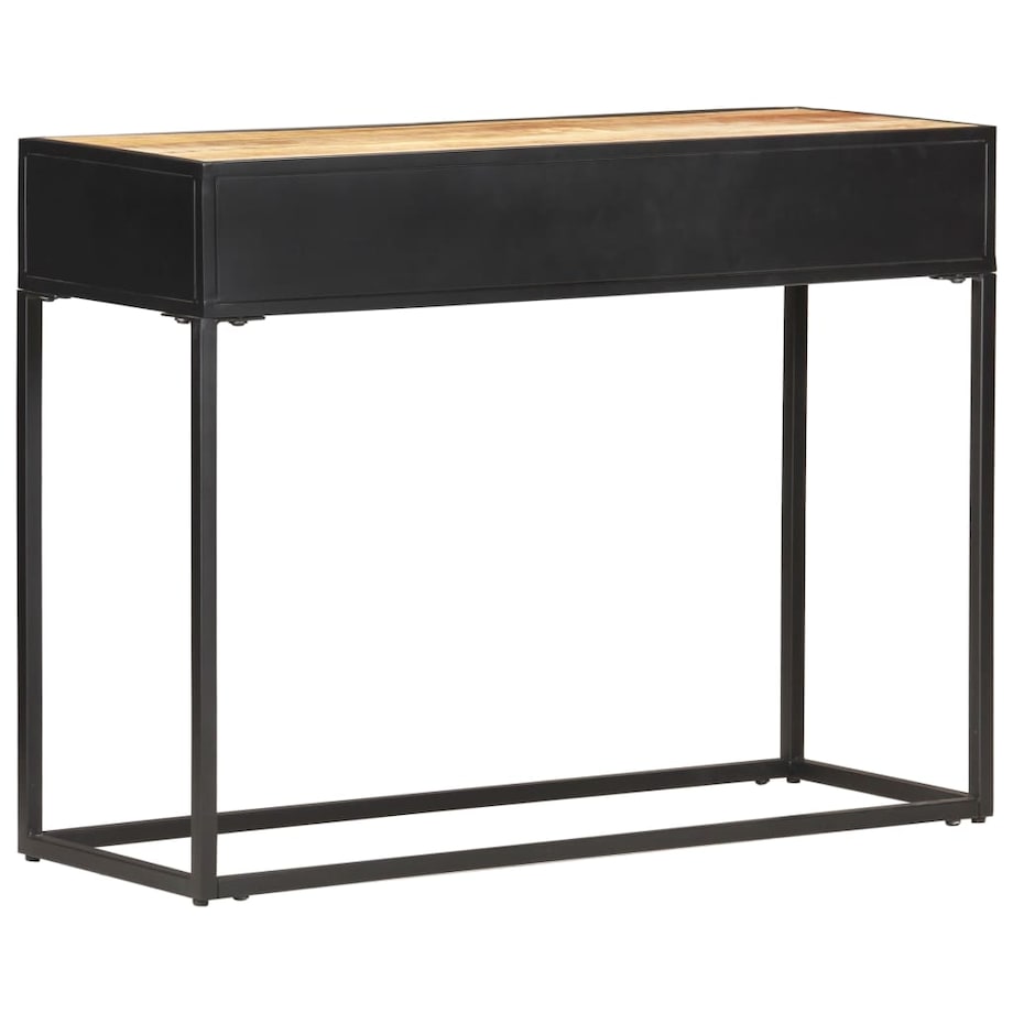 vidaXL Stolik konsolowy, 100x35x75 cm, surowe drewno mango i trzcina