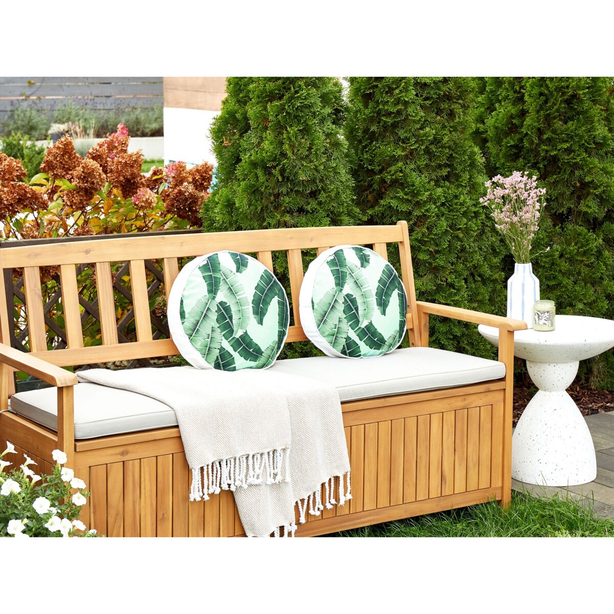2 poduszki ogrodowe w liście 40 cm zielone BOISSANO