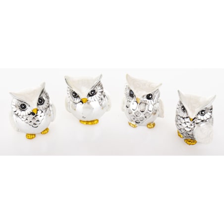 Dekoracja - figurki sówki 4 szt. 3,5x3x2,5 cm OWLS
