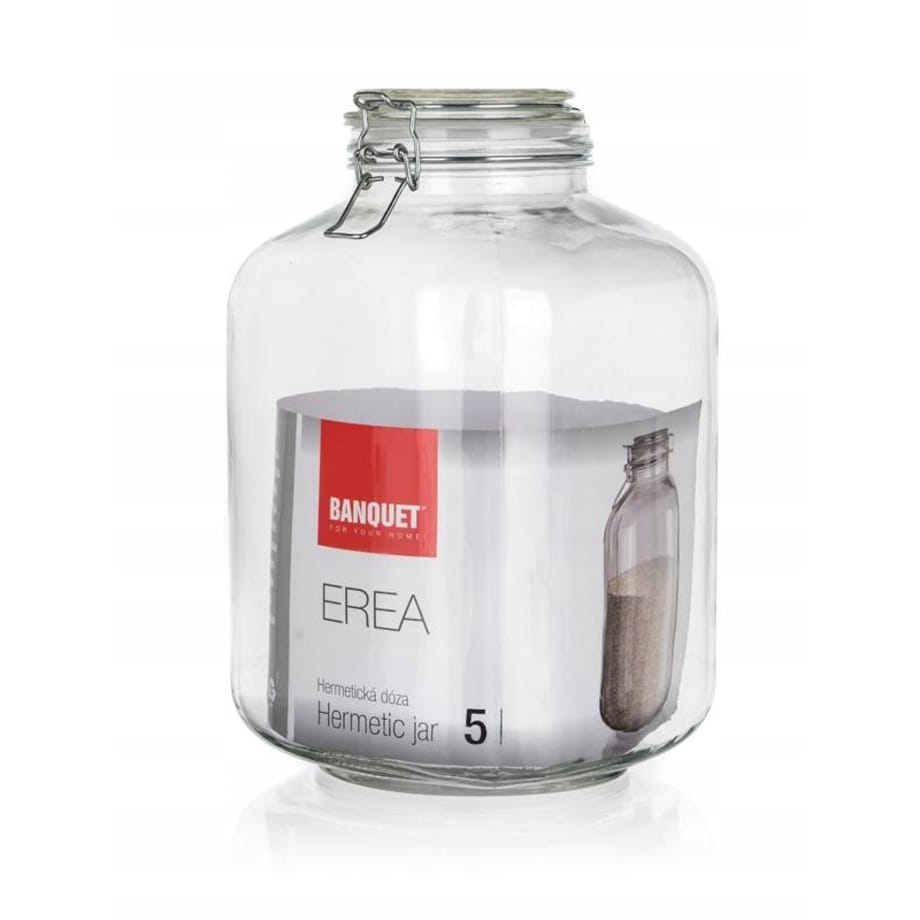 SŁOIK DUŻY szklany 5 L pojemnik na weki kapusta jedzenie ogórki klips