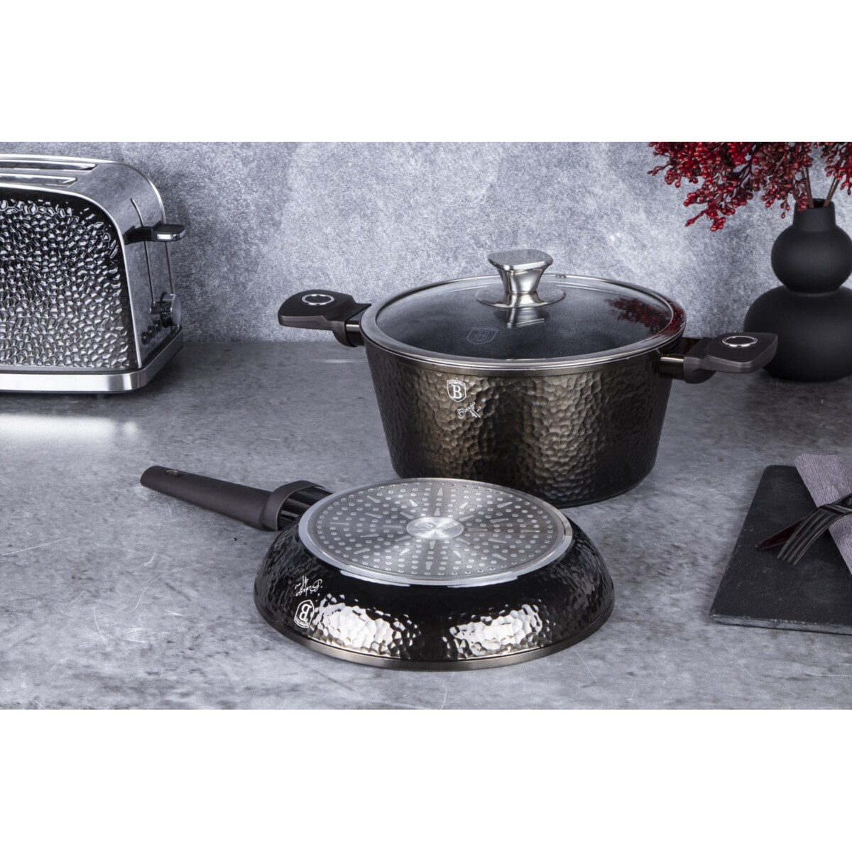 Zestaw Garnek + patelnia 24cm BERLINGER HAUS Primal Gloss