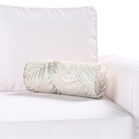 Poduszka wałek prosty, beżowo-kremowe liście palmy na białym tle , Ø16 x 40 cm, Gardenia