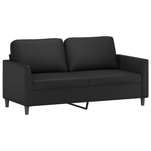 vidaXL 2-osobowa sofa, czarna, 140 cm, sztuczna skóra
