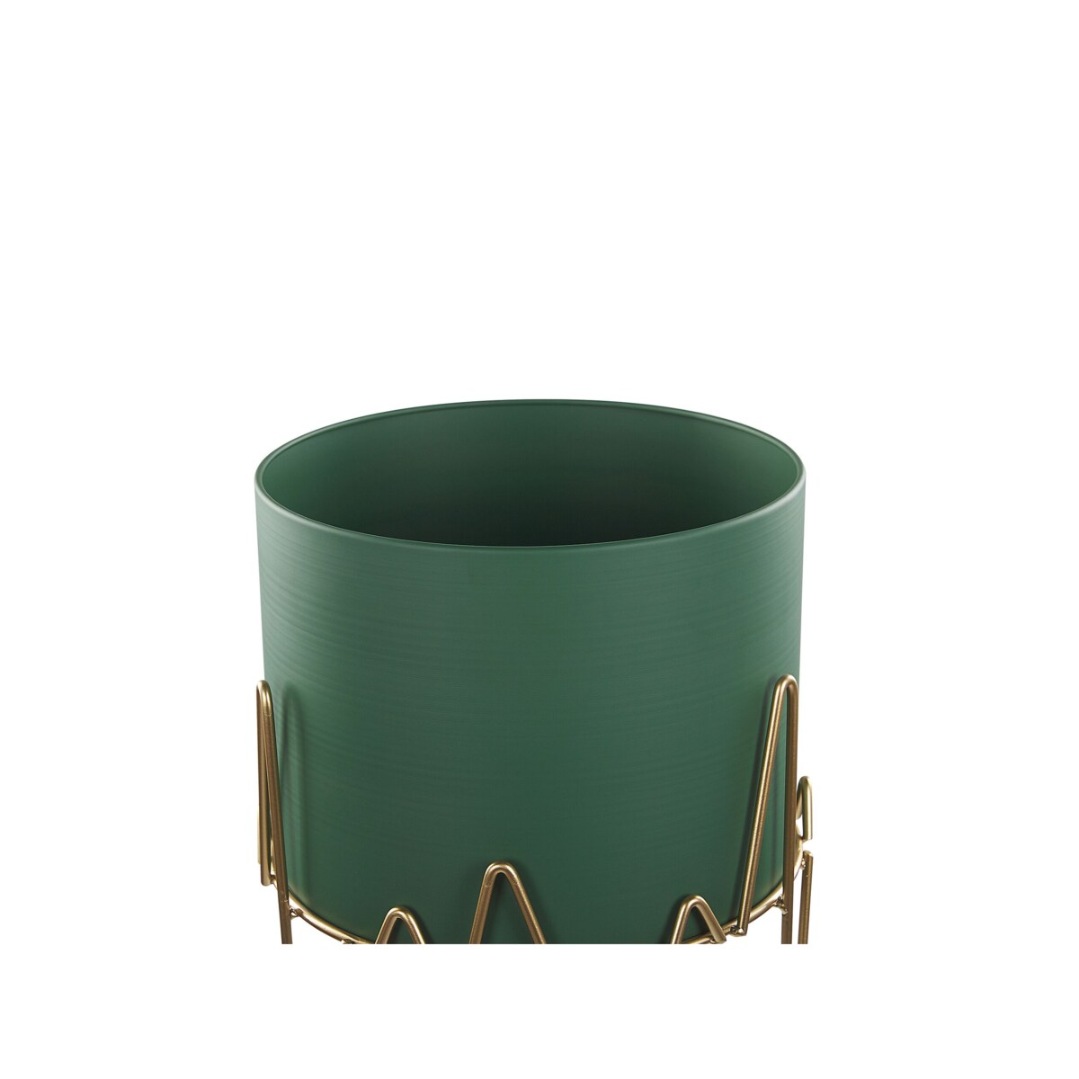 Doniczka na stojaku metalowa 28 x 28 x 50 cm zielono-złota KALANDRA