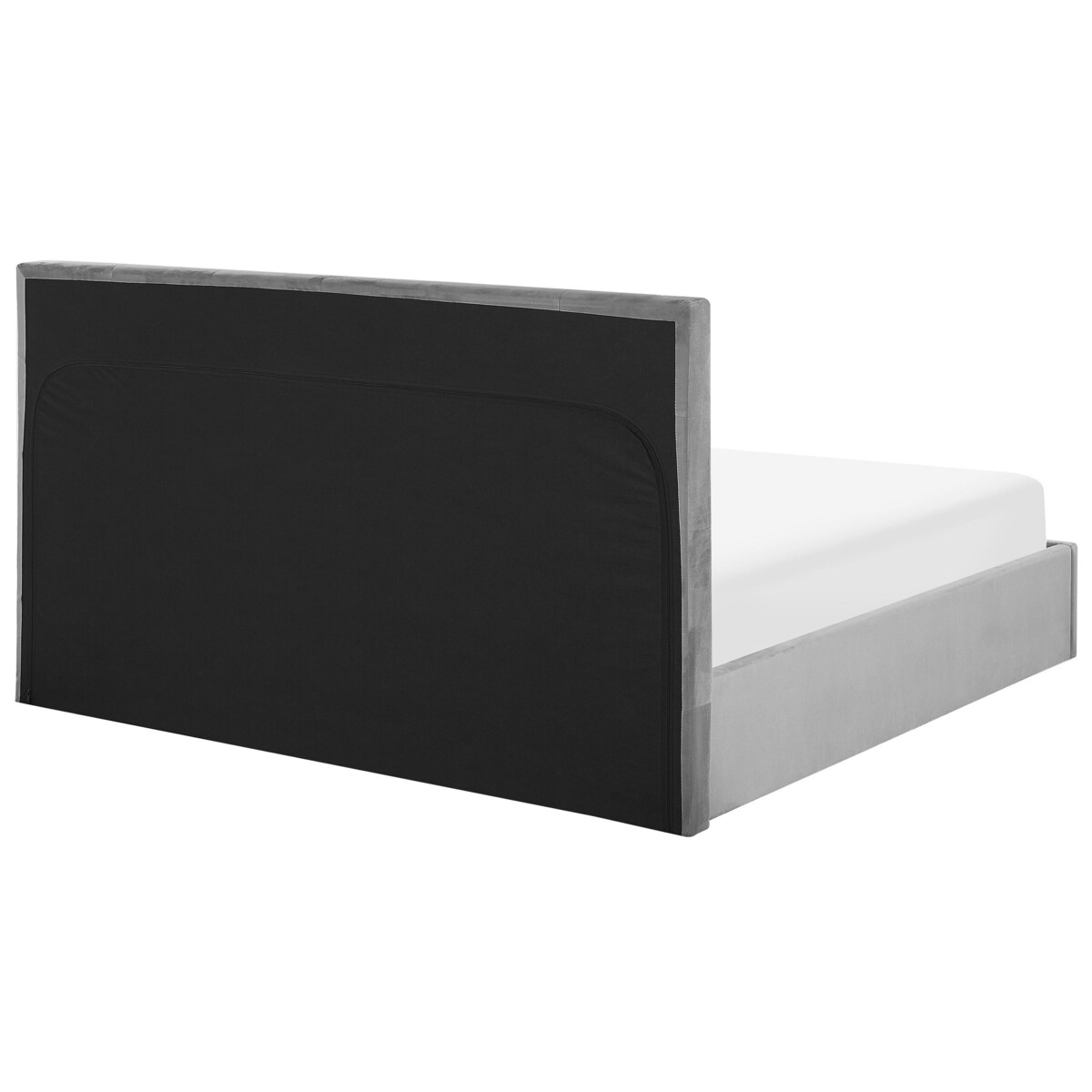 Łóżko z pojemnikiem welurowe 140 x 200 cm szare LORIENT