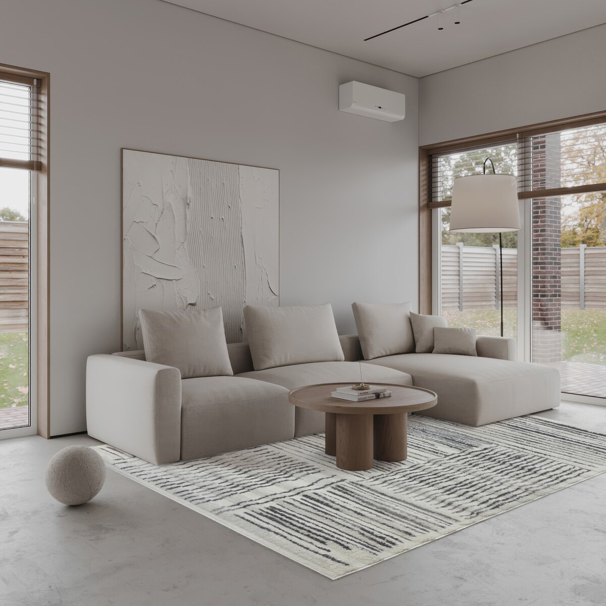 Dywan Mono 160x230 cm Abstrakcja Kremowy