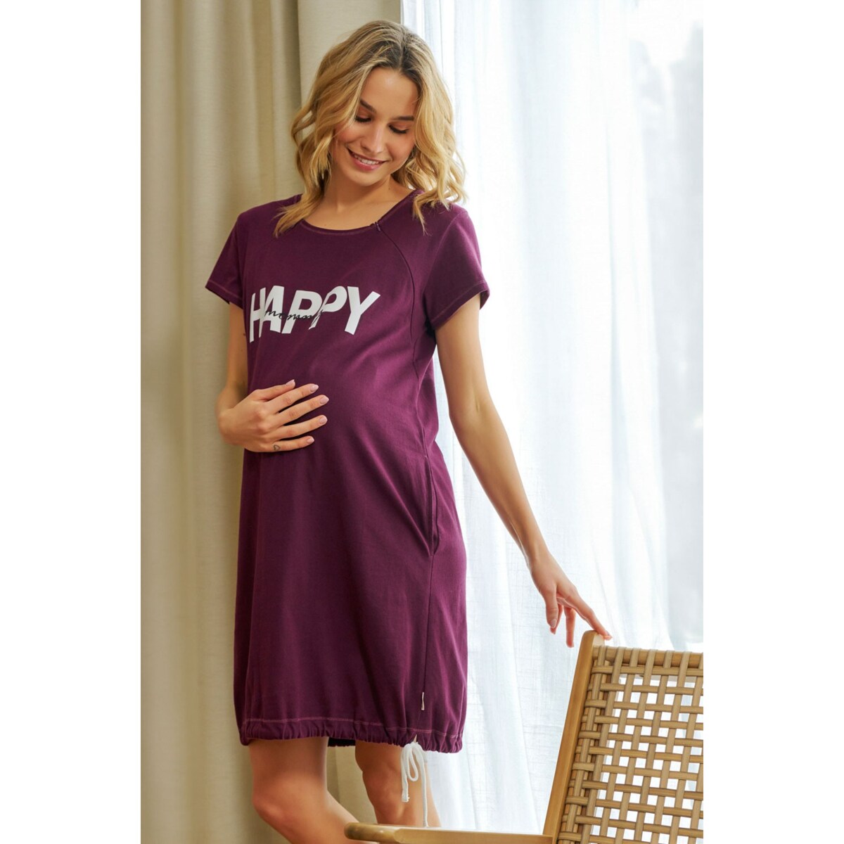 HAPPY MOMMY KOSZULA CIĄŻOWA I DO KARMIENIA Z SUWAKAMI