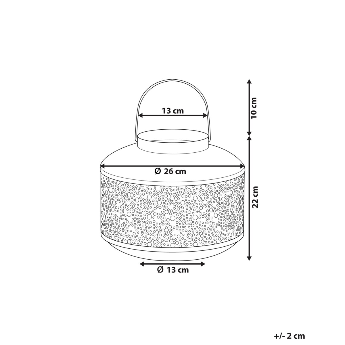 Lampion żelazny 22 cm złoty CORFU