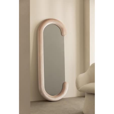 Owalne lustro ścienne z aksamitu 60x160 cm Jasnon