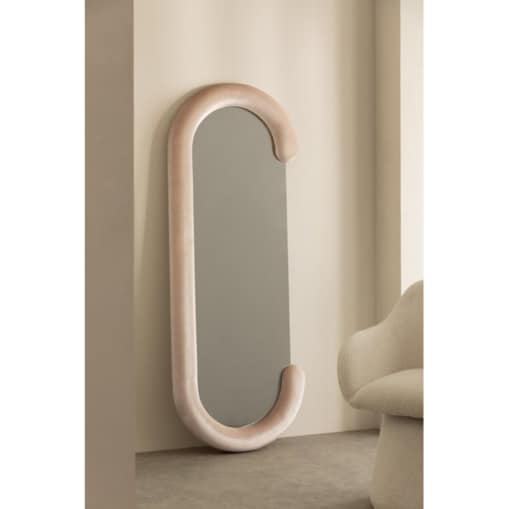 Owalne lustro ścienne z aksamitu 60x160 cm Jasnon