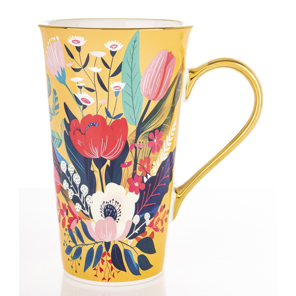Kubek porcelanowy 16,5x14,5x10 cm 700 ml BLUMEN multicolour
