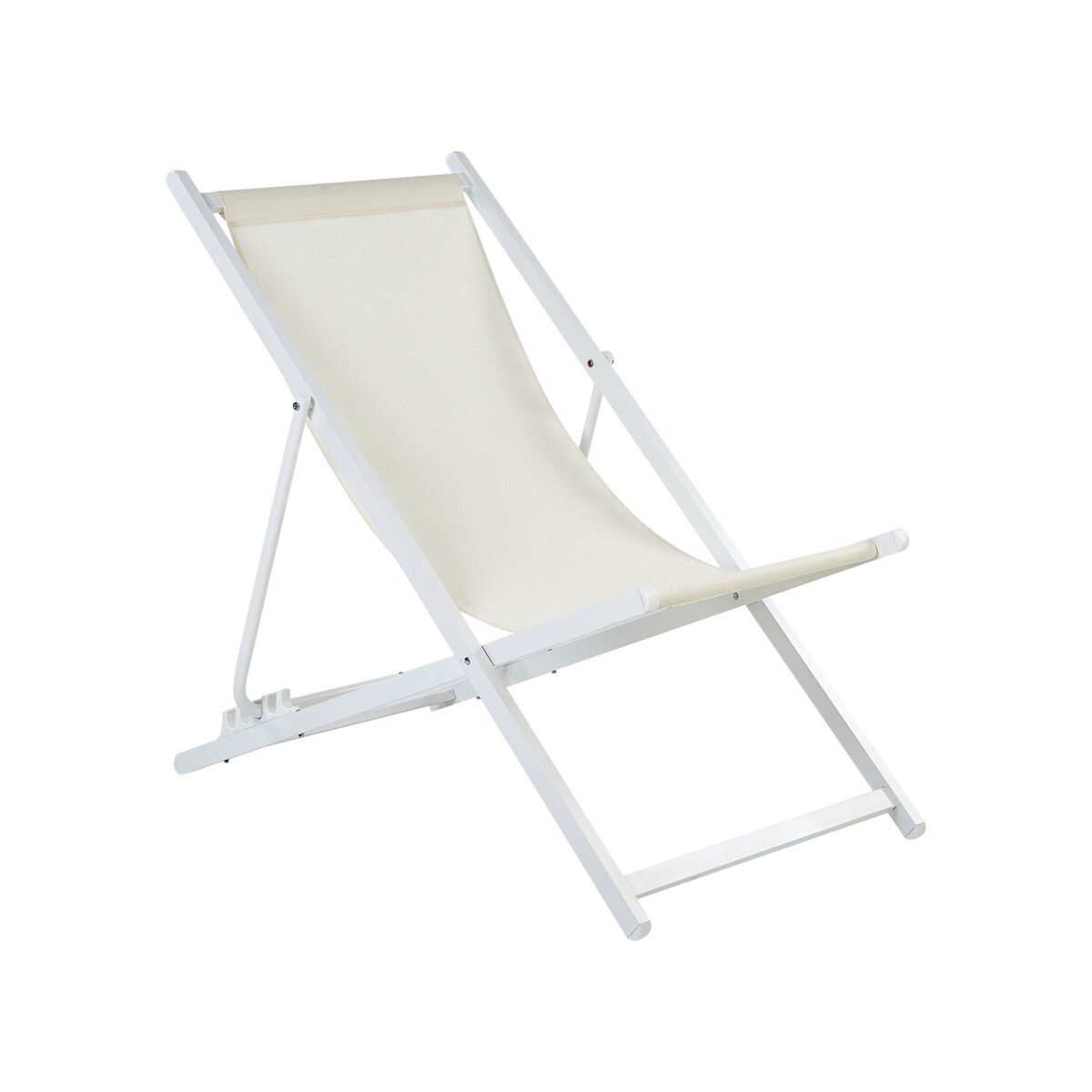 Leżak ogrodowy beżowo-biały LOCRI II