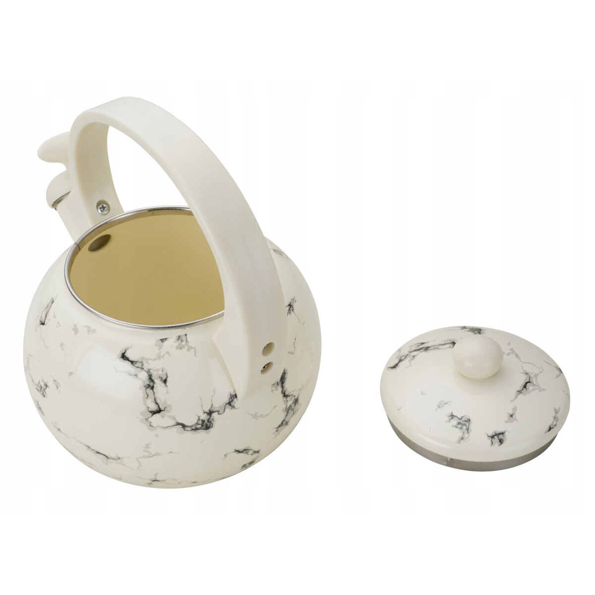 Czajnik Emaliowany Retro 2.2L Z Automatycznym Gwizdkiem Biały Indukcja Gaz