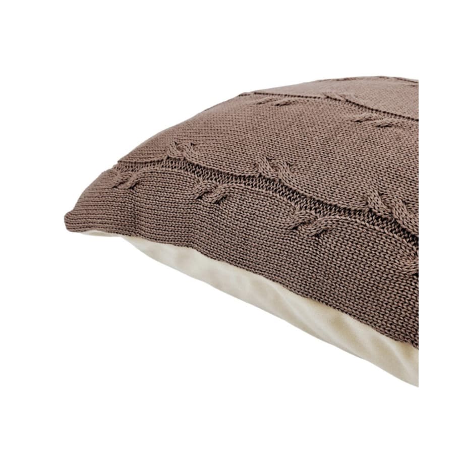 Poszewka dzianinowa na poduszkę Bawełna+Kaszmir 45x45 cm ROMA CHOCOLATE