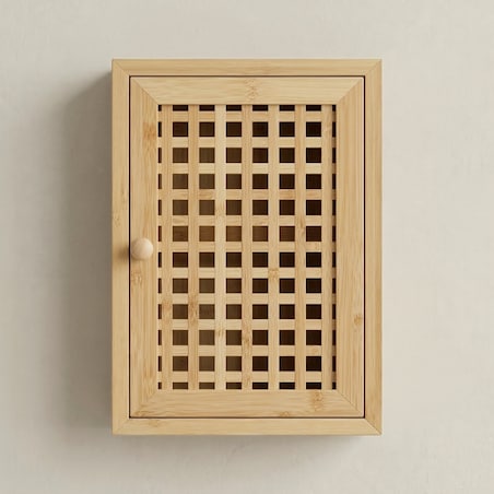 Wisząca szafka na klucze KIZU, 19 x 27 x 6 cm, bambus