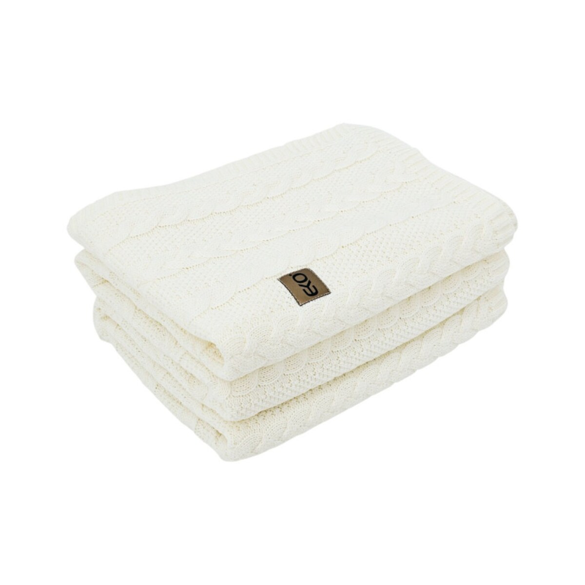 Koc dzianinowy bawełniany 150x200 cm – VENEZIA ECRU