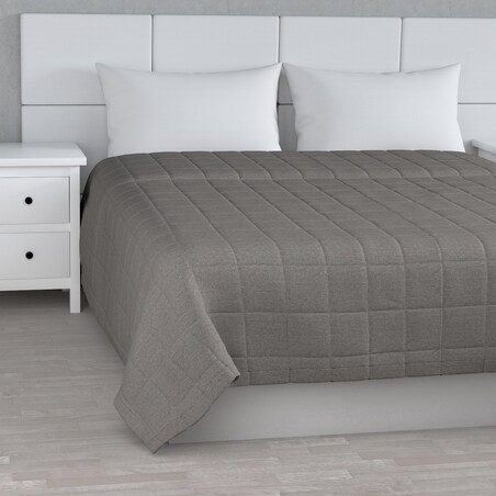 Narzuta pikowana w kratę 260x210 grafit