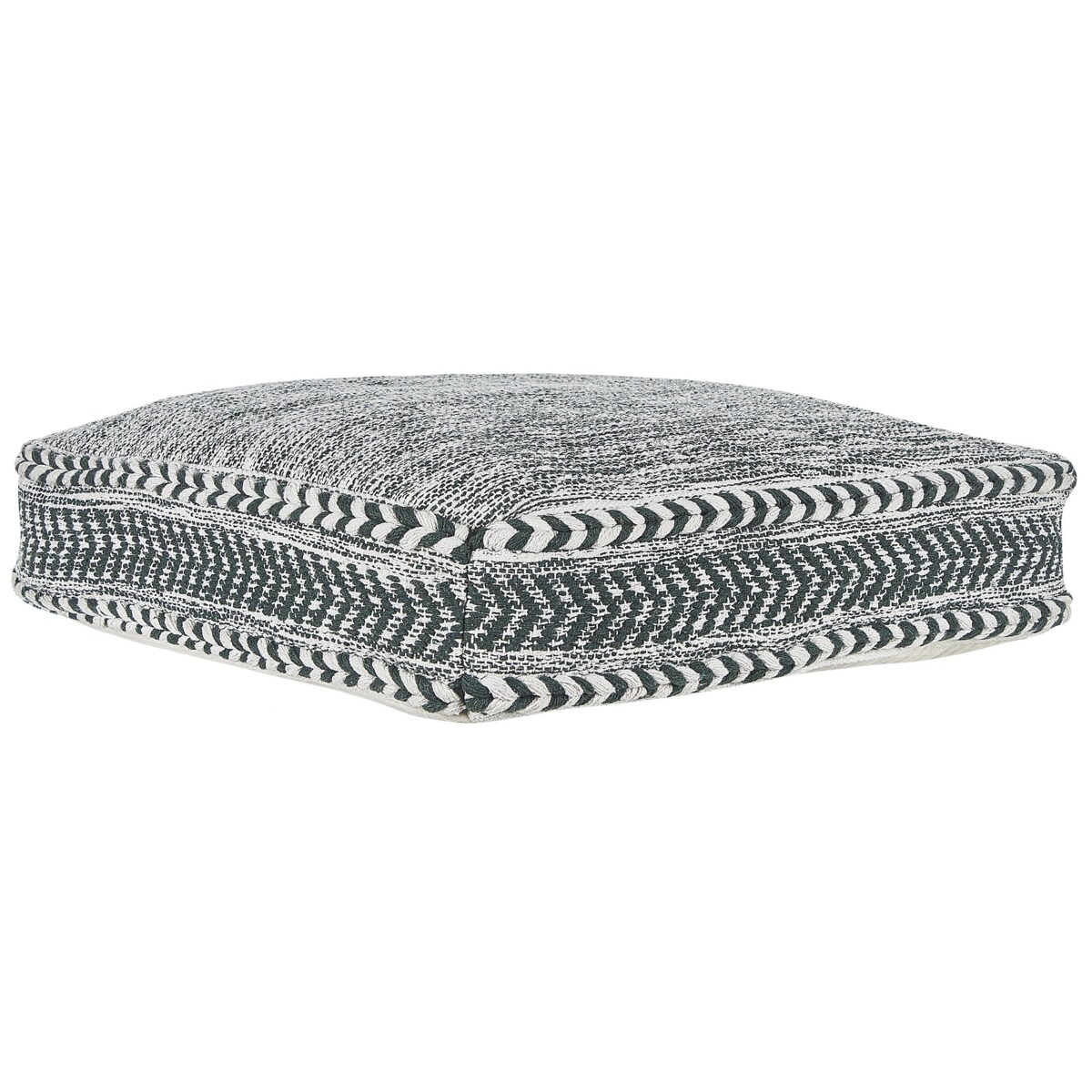 Poduszka podłogowa bawełniana 60 x 60 x 12 cm zielony z białym BIRCH