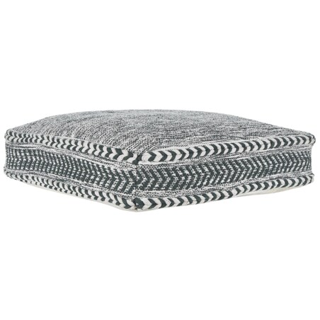 Poduszka podłogowa bawełniana 60 x 60 x 12 cm zielony z białym BIRCH